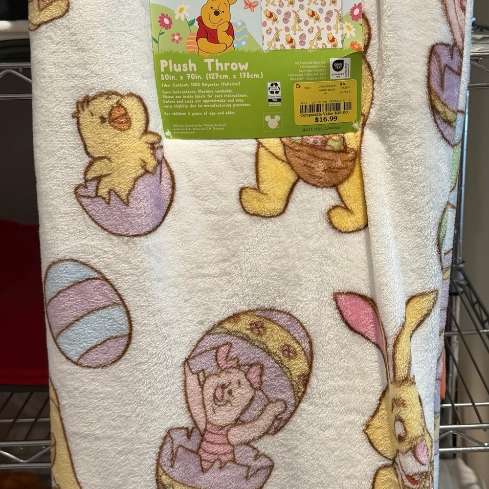 Disney Cream Plush Throw with Yellow and Purple Accents